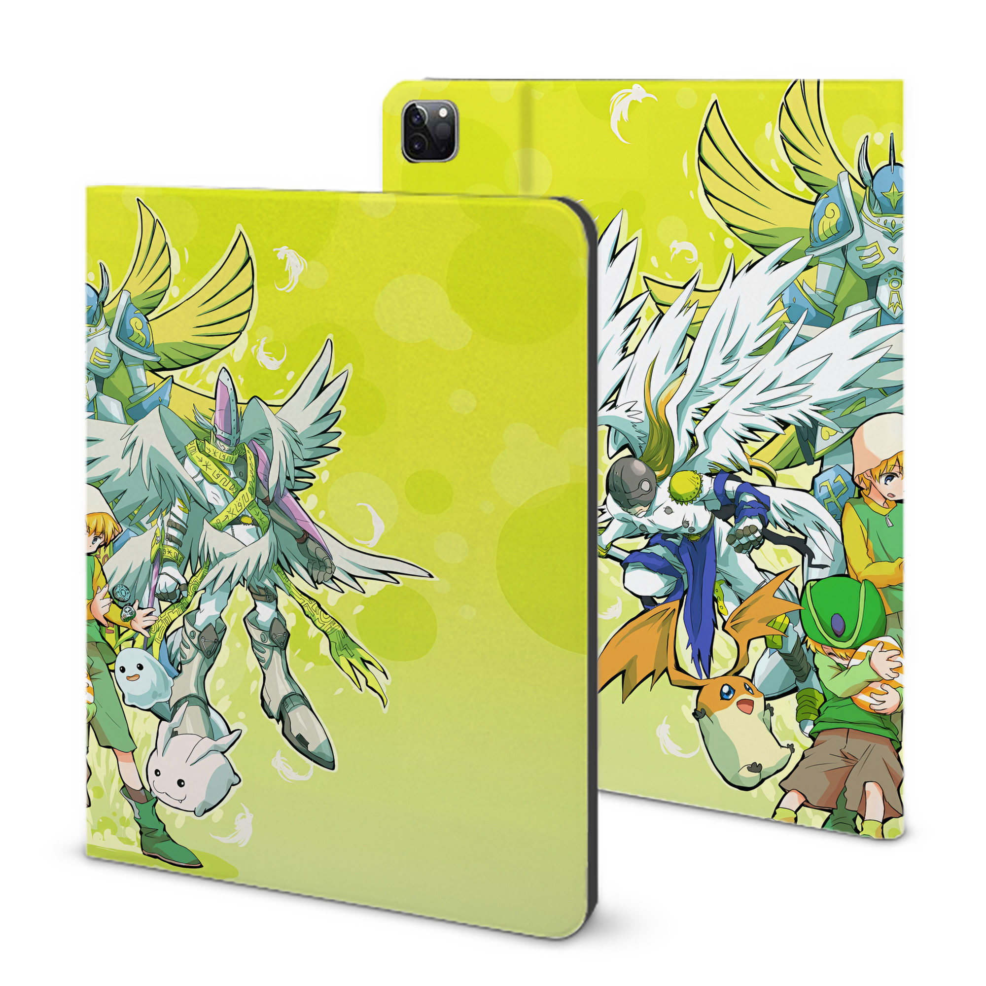 （画像用） Digimon デジタルモンスター/デジモン IPad ケース ブック型 PUレザー TPU 耐衝撃 軽量 薄型 ペン収納なし 全面保護 IPad 各モデル対応